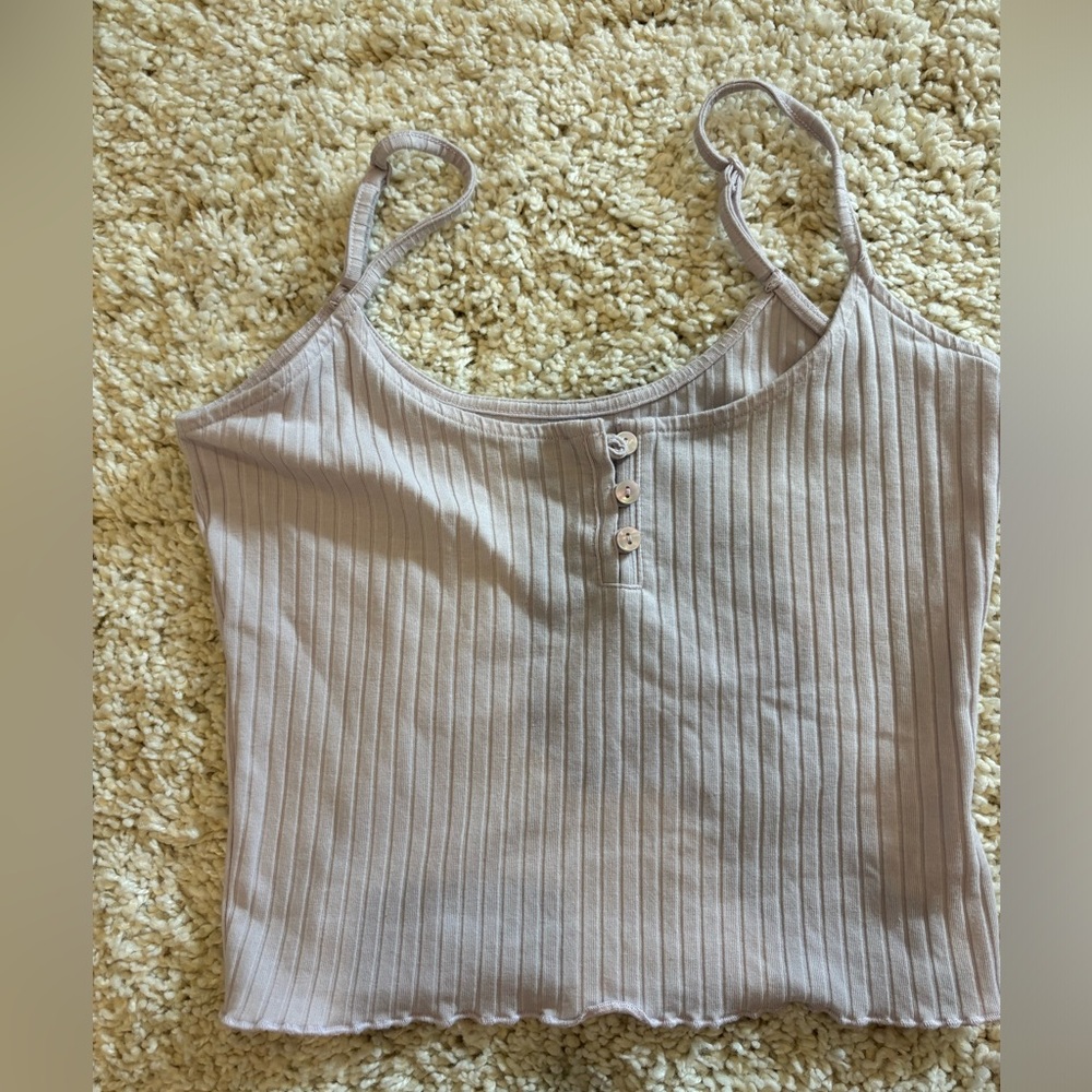 American Eagle Daily Fave Cropped Henley Cami